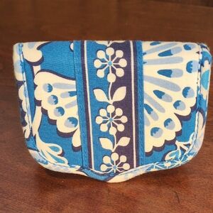Vera Bradley Mini Bi-fold Wallet In Blue Lagoon; Retired